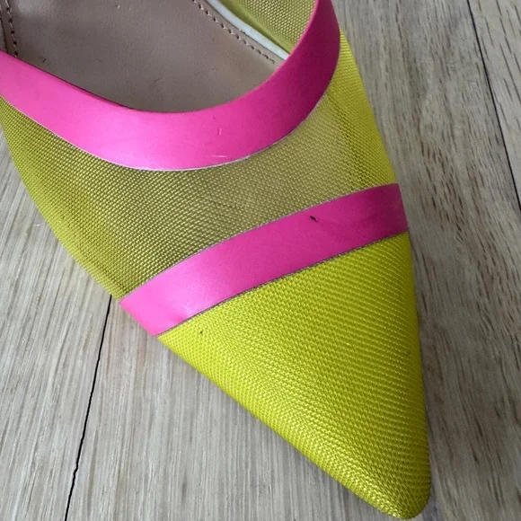 Steve Madden Aford Pointed Toe Heel Sandle In Yellow Pink Blue 8 - Picture 10 of 10